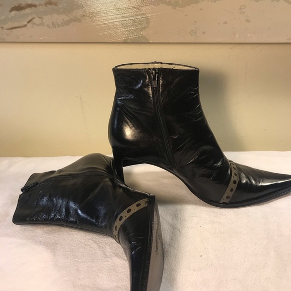 Giovanna Battaglia Black Leather Booties - Picture 2 of 7